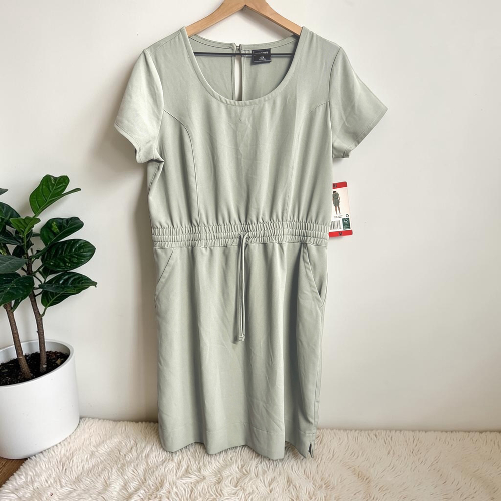Women's 32 Degrees Cool Sage Green Short Sleeve Dress M New With Tags